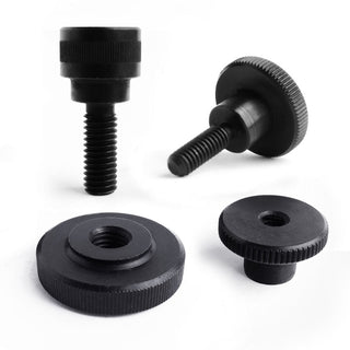 black stainless steel knurled faster screws and nuts available in two types also in black or silver